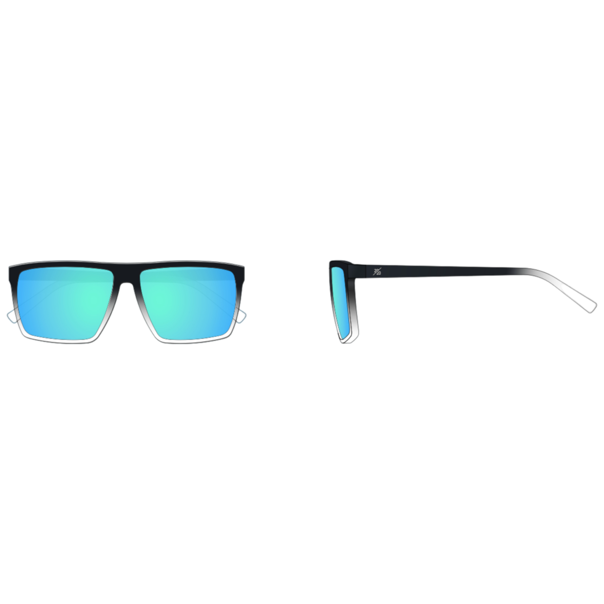 Havasu 2-Tone Sunglasses Sky Blue Front & Sde