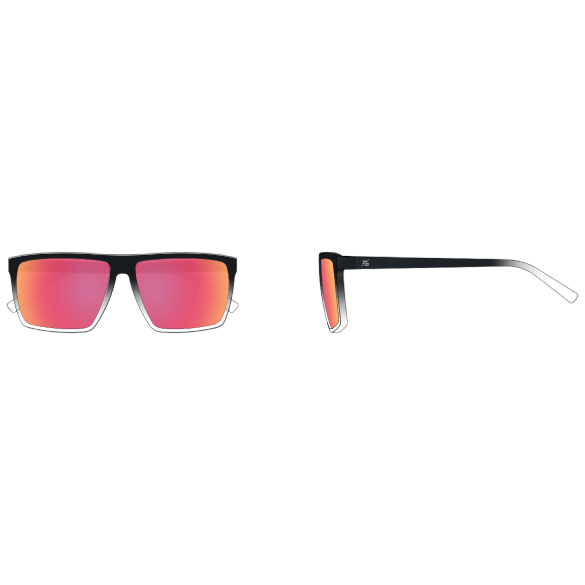 Havasu 2-Tone Sunglasses Fire Front & Side