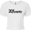 Black Camo Ladies Crop T-Shirt WHITE - FRONT